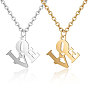 201 Stainless Steel Pendants Necklaces, Word Love