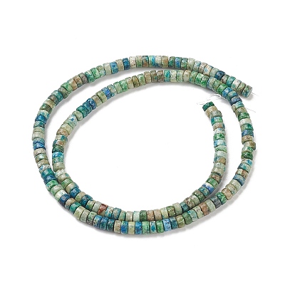 Natural Chrysocolla Beads Strands, Heishi Beads, Flat Round/Disc