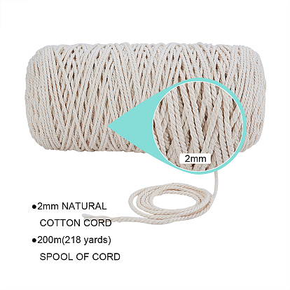 Cordon en coton macramé benecreat, corde de coton torsadée, pour accrocher au mur, cintres de plantes, artisanat et décorations de mariage