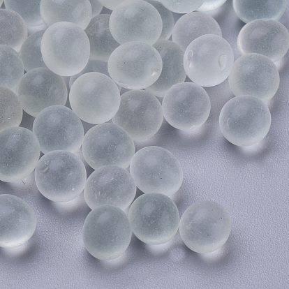 Perles de rocaille en verre, couleurs transparentes, pour la décoration d'art d'ongle, pas de trous / non percés, ronde
