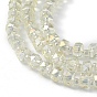 Transparent Electroplate Glass Beads Strands, Faceted, Rondelle, Full Rainbow Plated