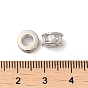 Crémaillère en laiton placage zircone cubique perles européennes, Perles avec un grand trou   , plaqué longue durée, sans plomb et sans cadmium, colonne
