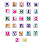 Opaque Acrylic Beads, White, Cube with Alphabet, Letter A~Z