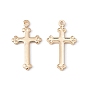 Rack Plating Brass Pendants, Long-Lasting Plated, Cadmium Free & Lead Free, Cross Charms