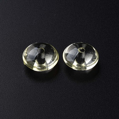 Transparent Acrylic Beads, Flat Round