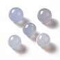 Perles de calcédoine bleue naturelles, pas de trous / non percés, ronde