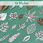 PandaHall Elite 108Pcs 18 Style Tibetan Style Autumn Theme Alloy Pendants, Leaf, Cadmium Free & Lead Free