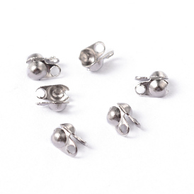 304 Stainless Steel Bead Tips, Calotte Ends, Clamshell Knot Cover, Smooth Surface