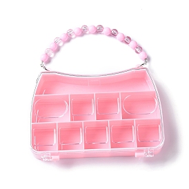 Handbag Shaped Polystyrene Plastic Bead Containers with 10 Compartments, Candy Treat Gift Box, for Wedding Party Packing