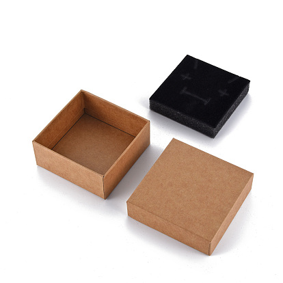 Caja de cartón, Para el anillo, pendiente, Collar, con la esponja en el interior, plaza