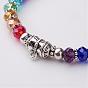 Glass Beaded Stretch Bracelets, with Tibetan Style Alloy Findings, 53mm