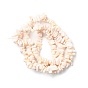 Brins de perles de coquillage rose naturel, chips de pépites