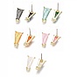 Alloy Stud Earring Findings, with Loop, Resin and Steel Pins, Trapezoid, Light Gold