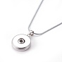 Модный оснастки ожерелье решений, латунь ожерелье решений, с конечными железными цепями, подходит для плоских кнопок круглых досрочных, 18.8 дюйм