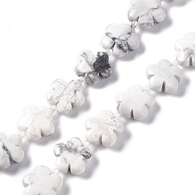 Chapelets de perles howlite naturelles , Flower 5 pétales