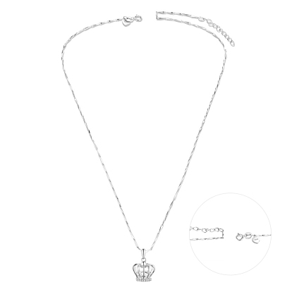 Tinysand 925 collier pendentif couronne en argent sterling, avec zircons
