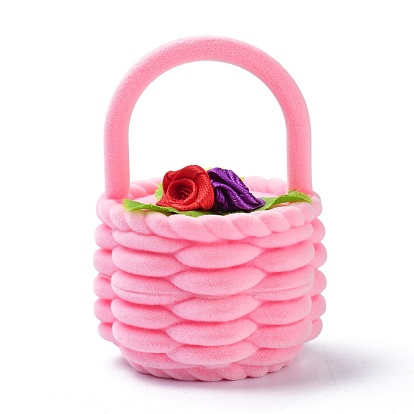 Boîtes anneau de velours, avec du plastique et du ruban, panier de fleurs