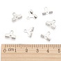 304 Stainless Steel Folding Crimp Ends, Fold Over Crimp Cord Ends, 9x10x2mm, Hole: 1mm