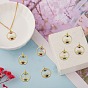 8Pcs 4 Colors Brass Micro Pave Cubic Zirconia Pendants, Ring with Eye