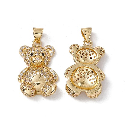 Micro cuivres ouvrent pendentifs zircone cubique, charme d'ours