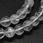 Natural Quartz Crystal Beads Strands, Rock Crystal Beads, Round, Grade AB