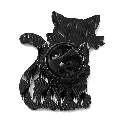Кот с эмалированными булавками со словами, значок электрофореза из черного сплава для одежды рюкзака