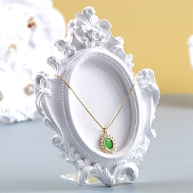 Resin Necklace Jewelry Display Stand, with Plastic Holder