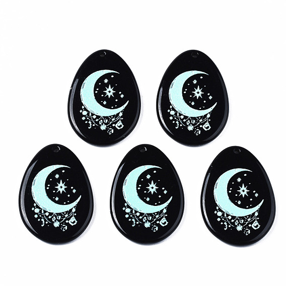 Acrylic Pendants, Teardrop & Moon