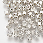 Sew on Rhinestone, Glass Rhinestones, Montee Beads, with Brass Prong Settings, Garments  Accessories, Flat Round, Platinum