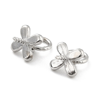 925 Sterling Silver Peg Bails, with Jump Rings, Clover