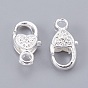 Tibetan Style Alloy Lobster Claw Clasps, Heart, Cadmium Free & Lead Free