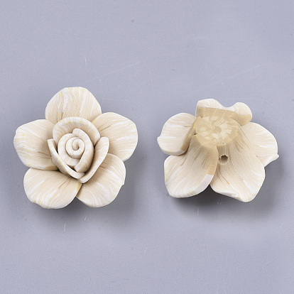 Abalorios de la arcilla de polímero hechos a mano, flor