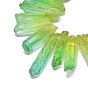 Natural Dyed Quartz Pointed Beads Strands, Two Tone Color, Bullet, Top Drilled Beads