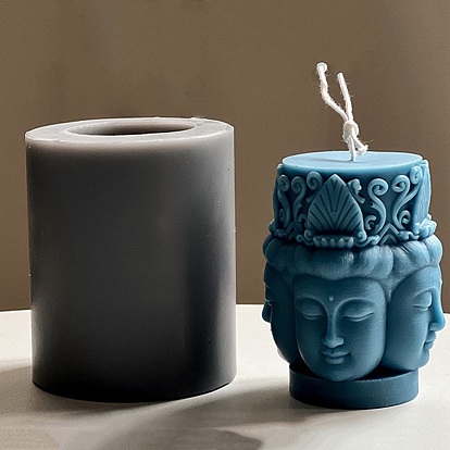 Moldes de silicona de grado alimenticio para velas diy, moldes de resina, para resina uv, fabricación de joyas de resina epoxi, Avalokitesvara cabeza