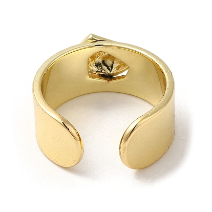 Латунные открытые кольца-манжеты с орнаментом в форме ромба, широкое кольцо для женщин