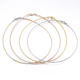 Casual Style 304 Stainless Steel Choker Necklaces, with Lobster Claw Clasps, 15.8 inch(401mm)