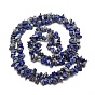 Naturales lapis lazuli hebras de perlas de chips, 5~8x5~8 mm, agujero: 1 mm, alrededor de 31.5 pulgada