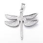 304 Stainless Steel Big Pendants, Dragonfly