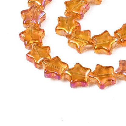 Electroplate Glass Beads Strand, AB Color, Star