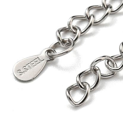 304 & 201 Stainless Steel Curb Chain Extender, End Chains, with Teardrop Chain Tabs