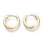 Brass Huggie Hoop Earrings, Ring