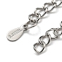 304 & 201 Stainless Steel Curb Chain Extender, End Chains, with Teardrop Chain Tabs