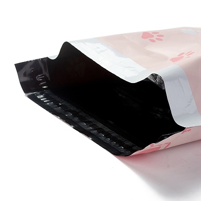 Sacs d'emballage auto-adhésifs en plastique pe, rectangle avec motif