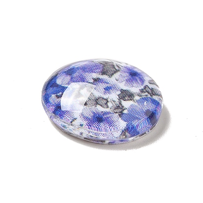 Cabuchones de cristal de impreso media vuelta / cúpula florales