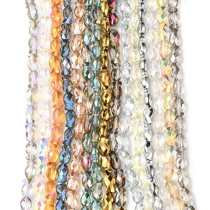 Electroplate Glass Beads Strands, Faceted, Fish, Mixed Style
