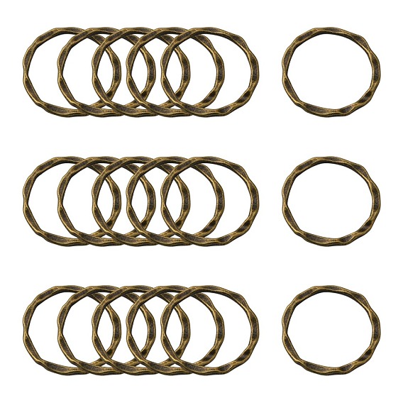 Anneaux connecteurs de style tibétain , cadres de cercle, sans cadmium et sans plomb, 22x1.5mm, environ 18.5 mm de diamètre intérieur