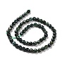Natural Moss Agate Beads Strands, Faceted(128 Facets), Round
