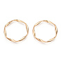 Brass Linking Rings, Real 18K Gold Plated, Twisted Ring