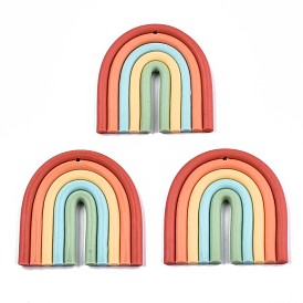 Handmade Polymer Clay Pendants, Circular Arch