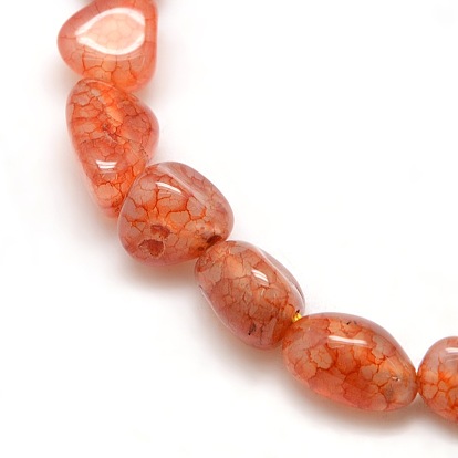 Nuggets Synthetical Crackle Agate Beads Strands, Dyed, 8~16x8~12x6~10mm, Hole: 1mm, about 30~40pcs/strand, 15~16 inch